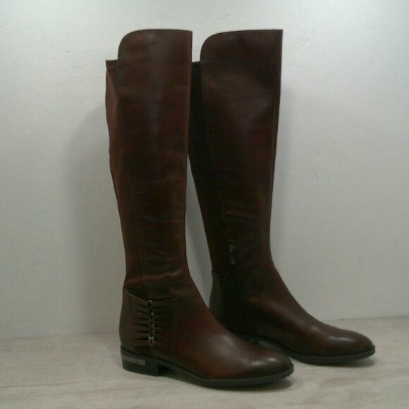 Vince Camuto Prolanda Chocolate Brown Leather Tall Riding Boots Size 9.5M - Picture 1 of 11